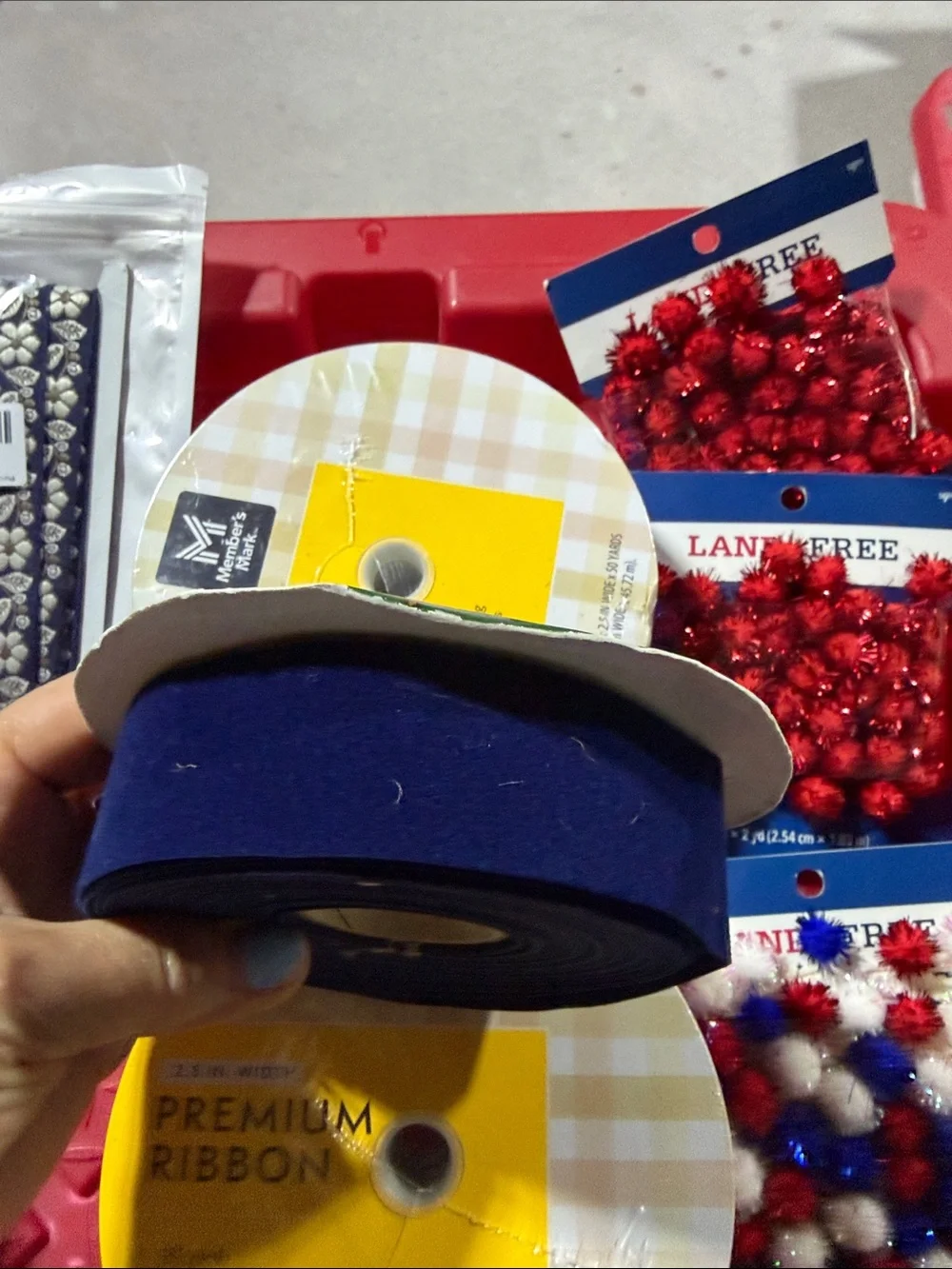 Red White and Blue Decorative Ribbon Bundle